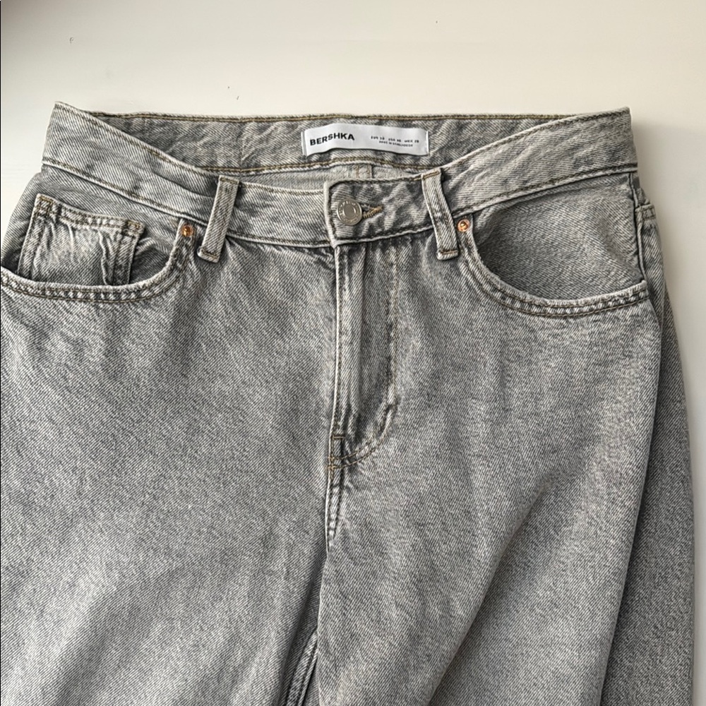 Bershka Gray Wide Leg Jeans
